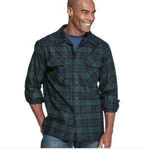 PENDLETON Men's Fireside Shirt | Blue & Green | Tall XL